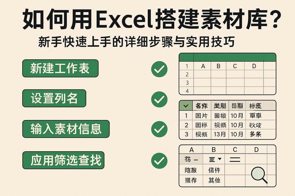 如何用Excel搭建素材库？新手快速上手的详细步骤与实用技巧