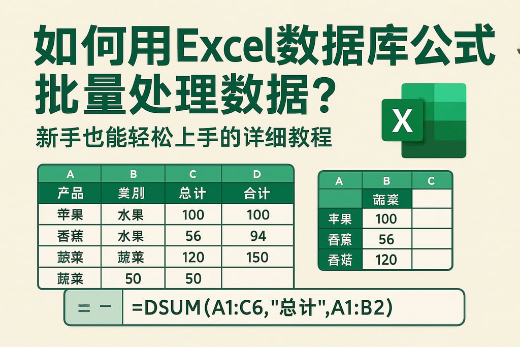 如何用Excel数据库公式批量处理数据？新手也能轻松上手的详细教程