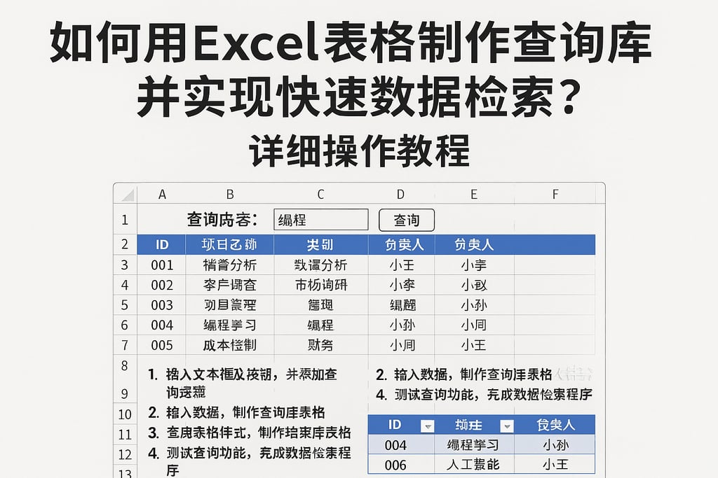 如何用Excel表格制作查询库并实现快速数据检索？详细操作教程