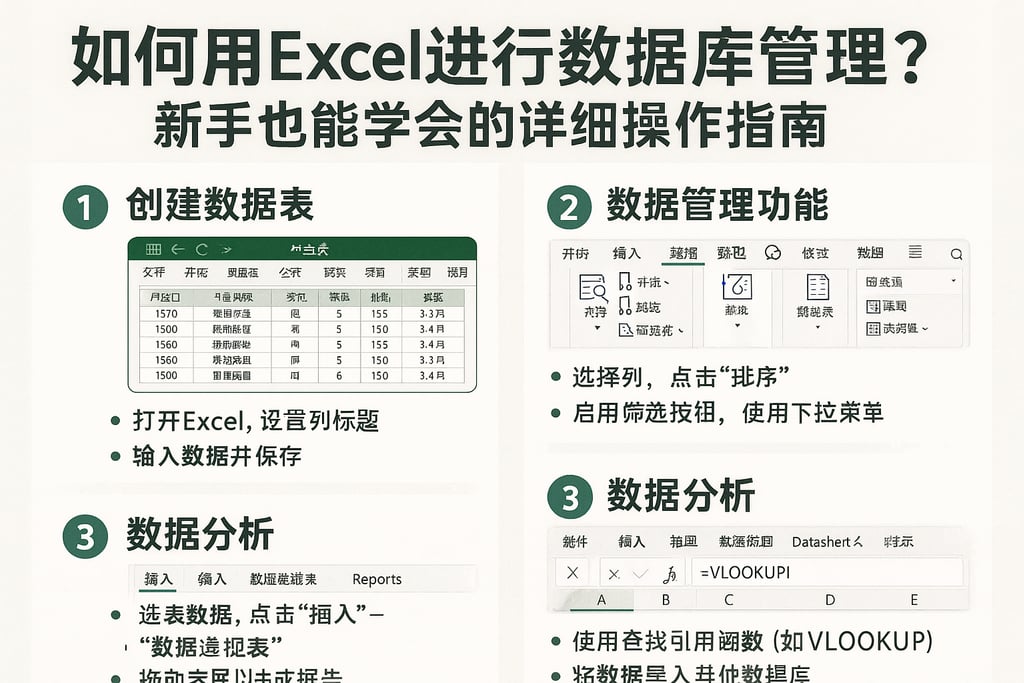 如何用Excel进行数据库管理？新手也能学会的详细操作指南