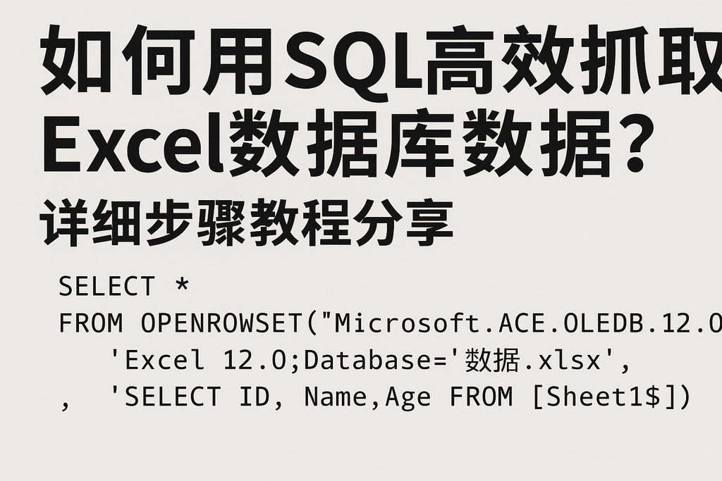 如何用SQL高效抓取Excel数据库数据？详细步骤教程分享