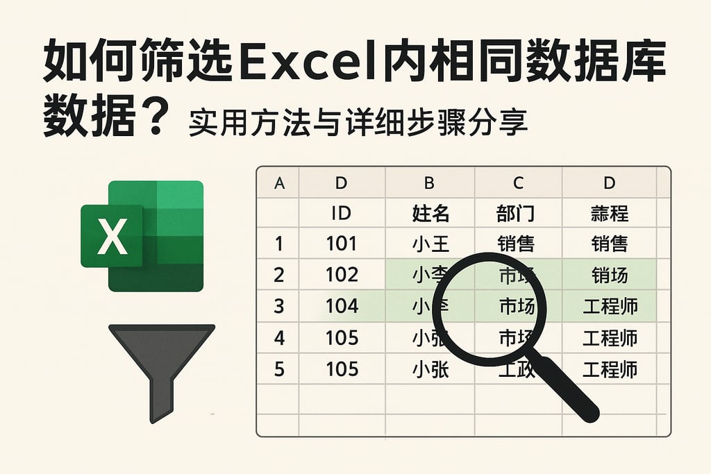 如何筛选Excel内相同数据库数据？实用方法与详细步骤分享