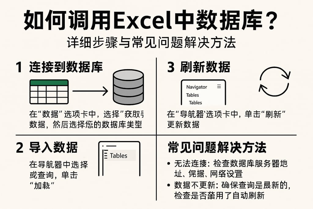 如何调用excel中数据库？详细步骤与常见问题解决方法