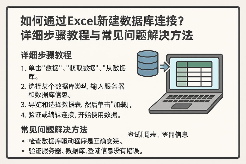 如何通过Excel新建数据库连接？详细步骤教程与常见问题解决方法