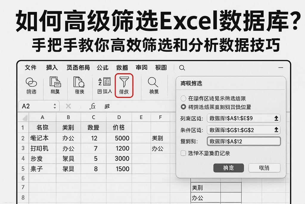 如何高级筛选Excel数据库？手把手教你高效筛选和分析数据技巧
