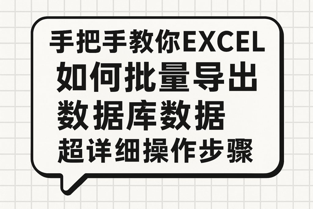 手把手教你excel如何批量导出数据库数据，超详细操作步骤