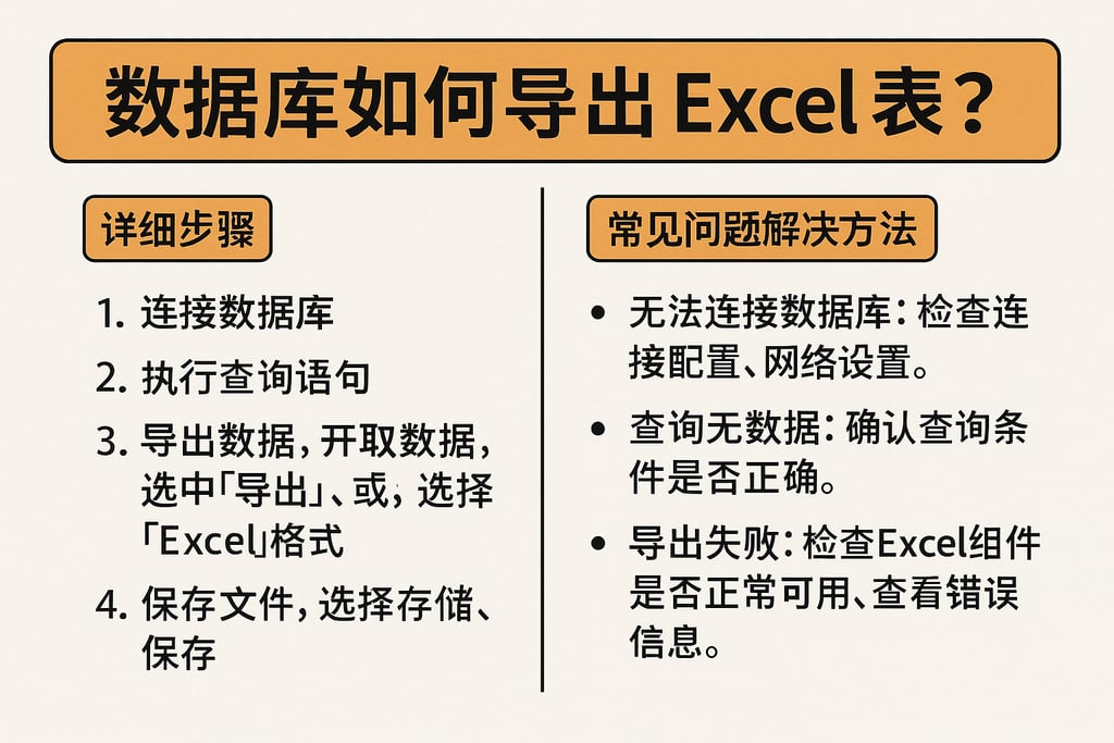 数据库如何导出excel表？详细步骤和常见问题解决方法
