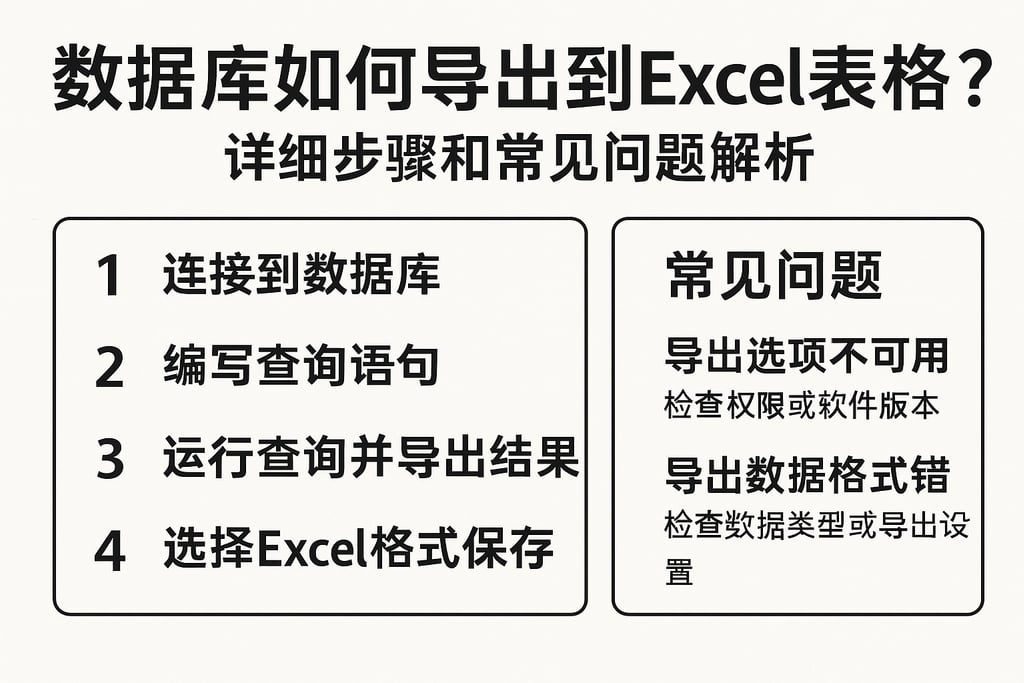 数据库如何导出到Excel表格？详细步骤和常见问题解析