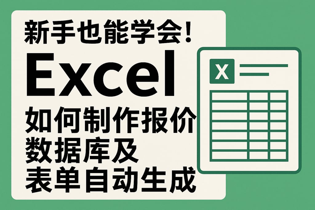 新手也能学会！excel如何制作报价数据库及表单自动生成技巧
