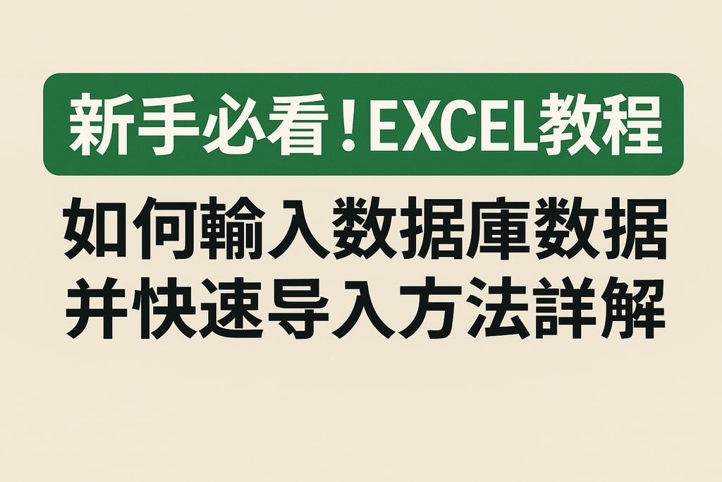 新手必看！Excel教程如何输入数据库数据并快速导入方法详解