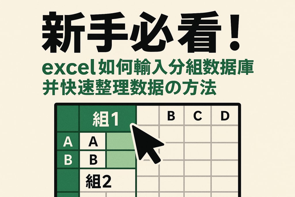 新手必看！excel如何输入分组数据库并快速整理数据的方法