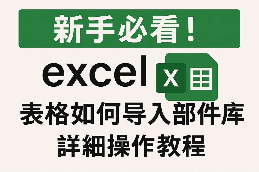 新手必看！excel表格如何导入部件库详细操作教程