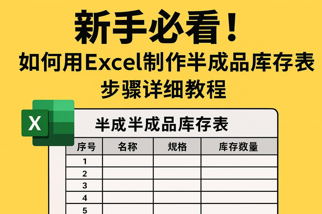 新手必看！如何用Excel制作半成品库存表，步骤详细教程