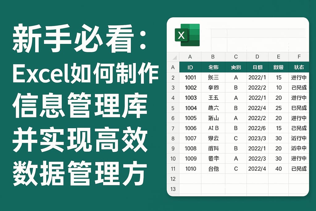 新手必看：excel如何制作信息管理库并实现高效数据管理方法