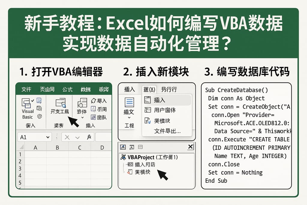 新手教程：excel如何编写vba数据库，实现数据自动化管理？