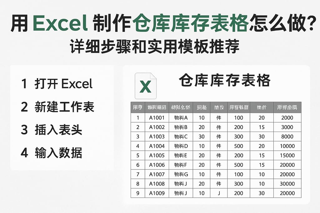 用excel制作仓库库存表格怎么做？详细步骤和实用模板推荐