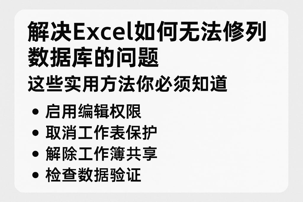 解决excel如何无法修改列数据库的问题，这些实用方法你必须知道