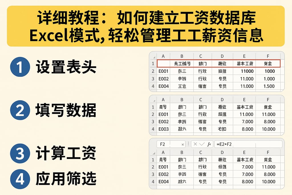 详细教程：如何建立工资数据库Excel模板，轻松管理员工薪资信息