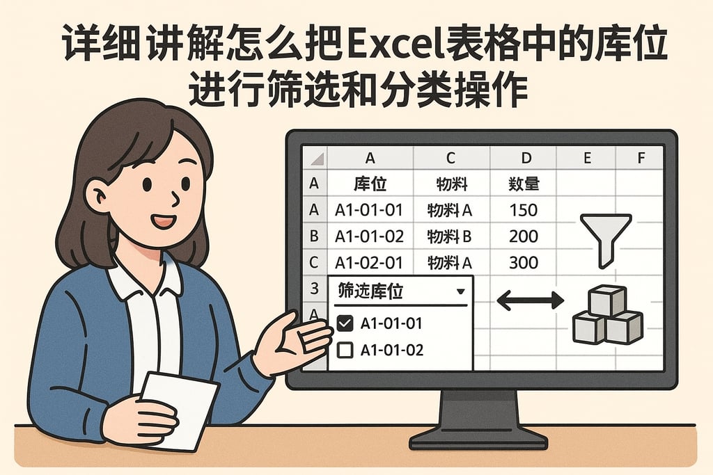详细讲解怎么把Excel表格中的库位进行筛选和分类操作