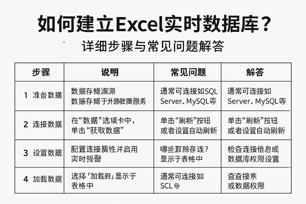 如何建立excel实时数据库?详细步骤与常见问题解答 | 零代码企业数字化知识站