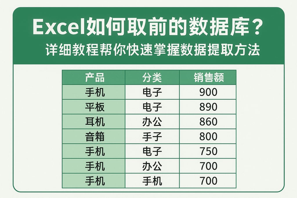 Excel如何取前的数据库?详细教程帮你快速掌握数据提取方法 | 零代码企业数字化知识站