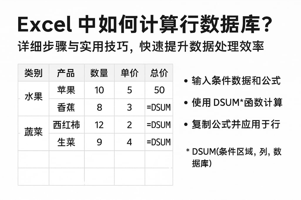 Excel中如何计算行数据库？详细步骤与实用技巧，快速提升数据处理效率