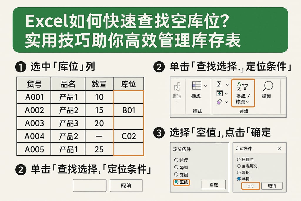 Excel如何快速查找空库位？实用技巧助你高效管理库存表