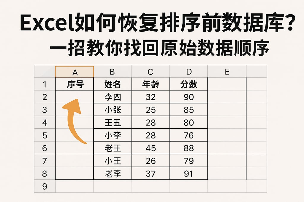 Excel如何恢复排序前数据库？一招教你找回原始数据顺序