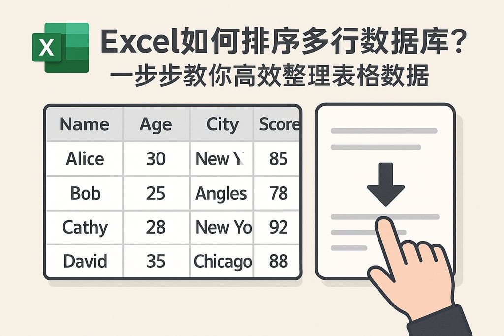 Excel如何排序多行数据库？一步步教你高效整理表格数据