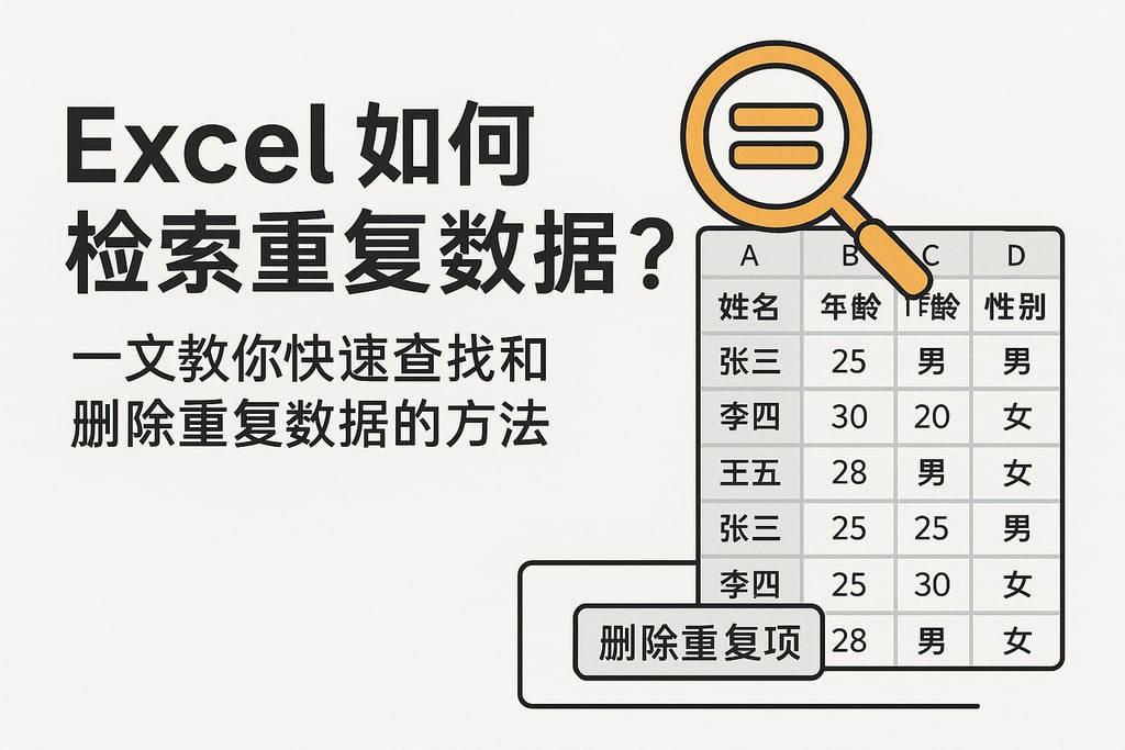 Excel如何检索重复数据库？一文教你快速查找和删除重复数据的方法
