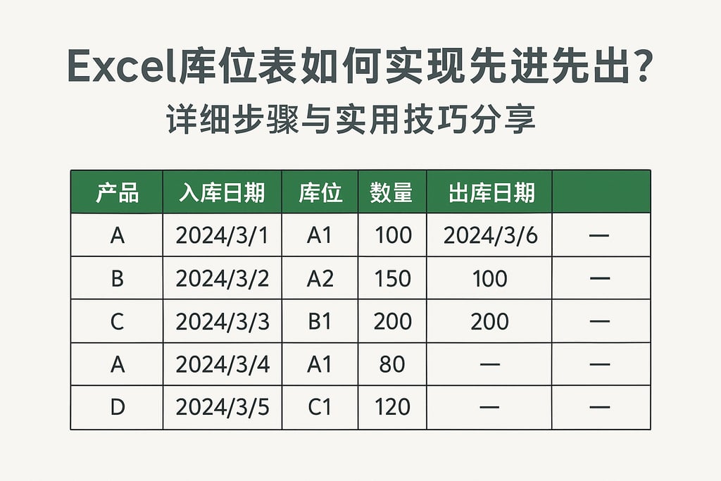 Excel库位表如何实现先进先出？详细步骤与实用技巧分享