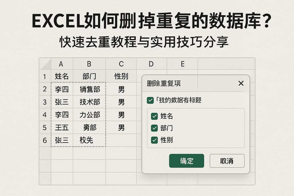 excel如何删掉重复的数据库?快速去重教程与实用技巧分享 | 零代码企业数字化知识站