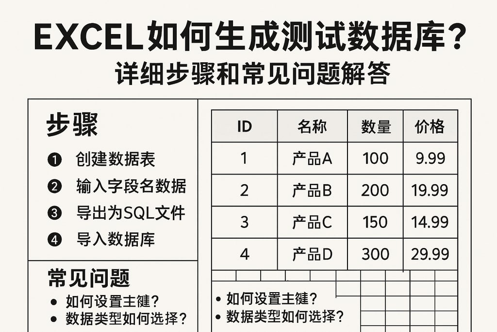 excel如何生成测试数据库?详细步骤和常见问题解答 | 零代码企业数字化知识站