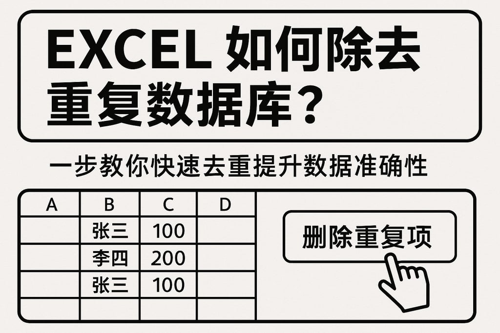 excel如何除去重复数据库?一步教你快速去重提升数据准确性 | 零代码企业数字化知识站
