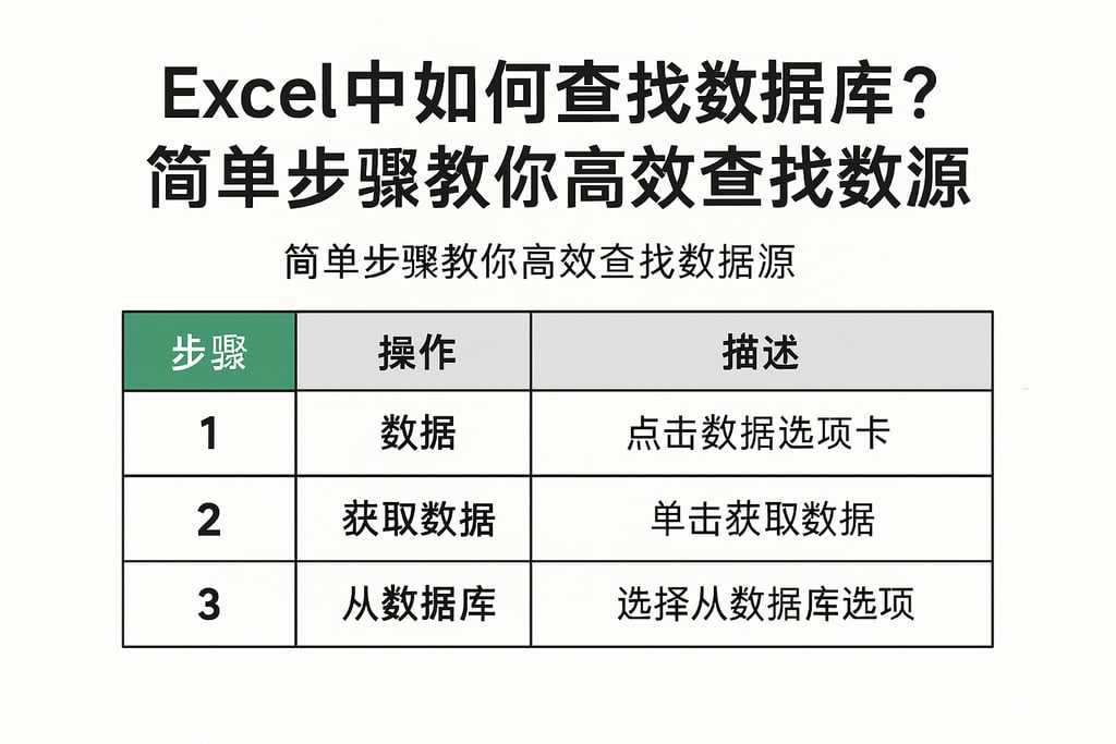 excel中如何查找需要数据库？简单步骤教你高效查找数据源