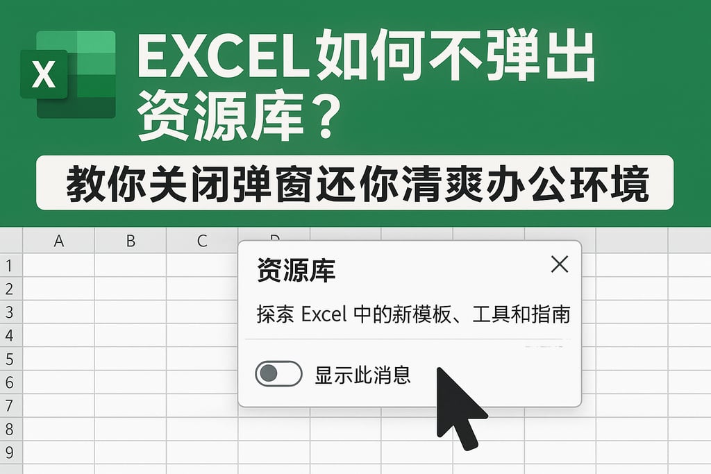 excel如何不弹出资源库？教你关闭弹窗还你清爽办公环境
