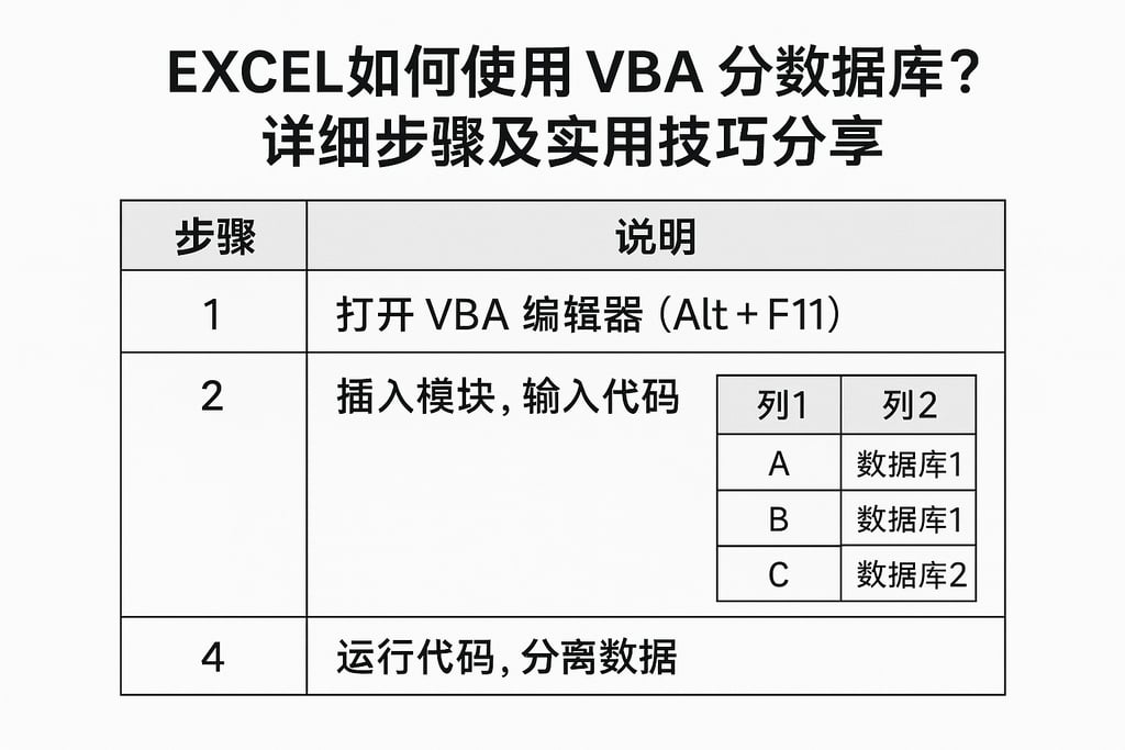 excel如何使用vba分数据库？详细步骤及实用技巧分享