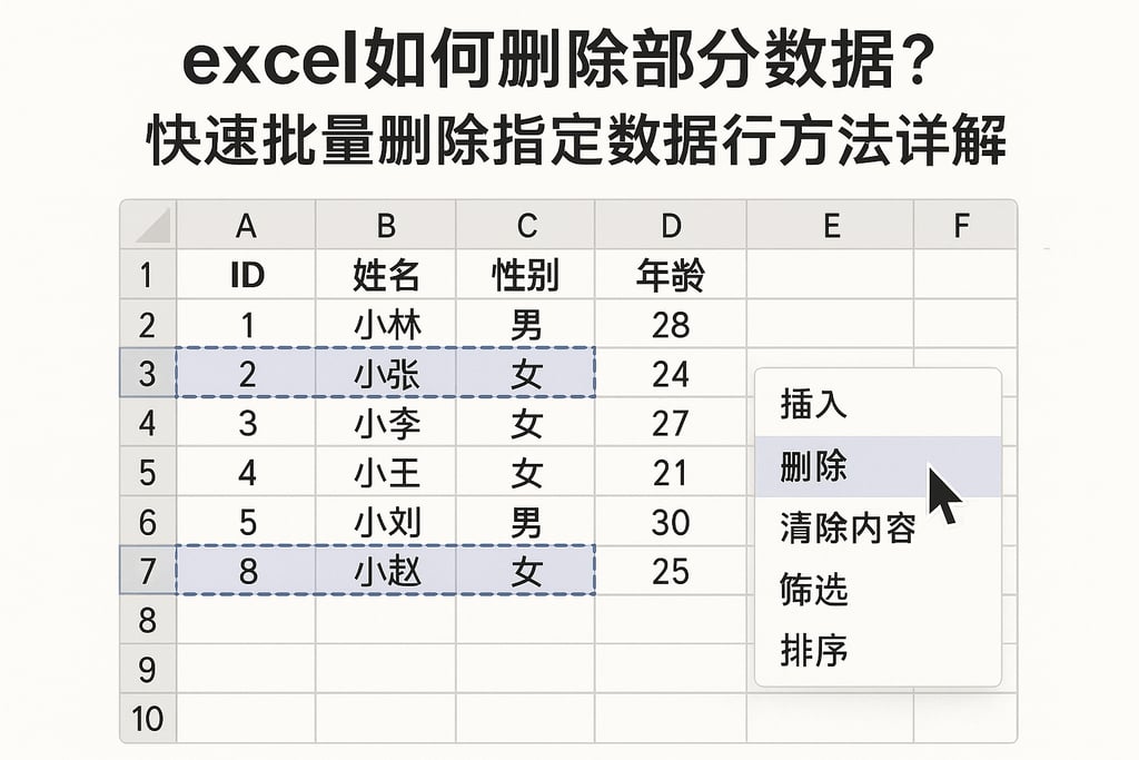 excel如何删除部分数据库？快速批量删除指定数据行方法详解