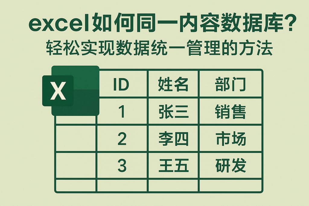 excel如何同一内容数据库？轻松实现数据统一管理的方法
