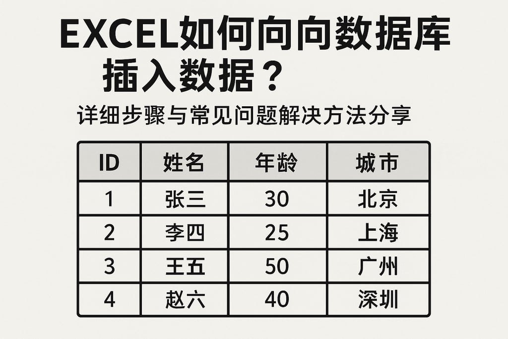 excel如何向数据库插入数据？详细步骤与常见问题解决方法分享
