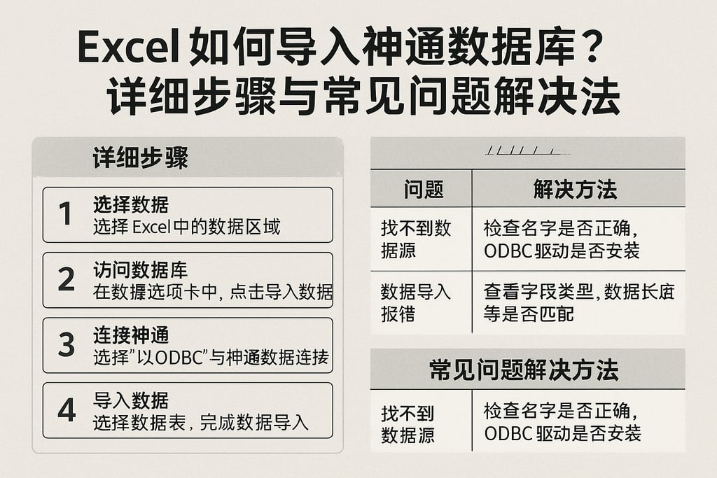 excel如何导入神通数据库？详细步骤与常见问题解决方法