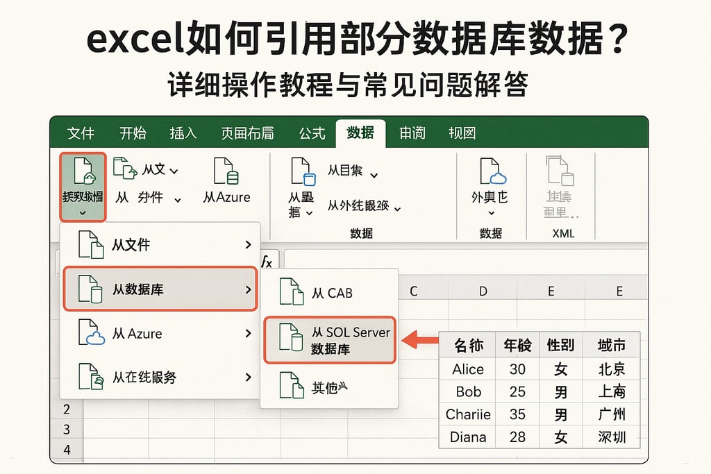 excel如何引用部分数据库数据？详细操作教程与常见问题解答