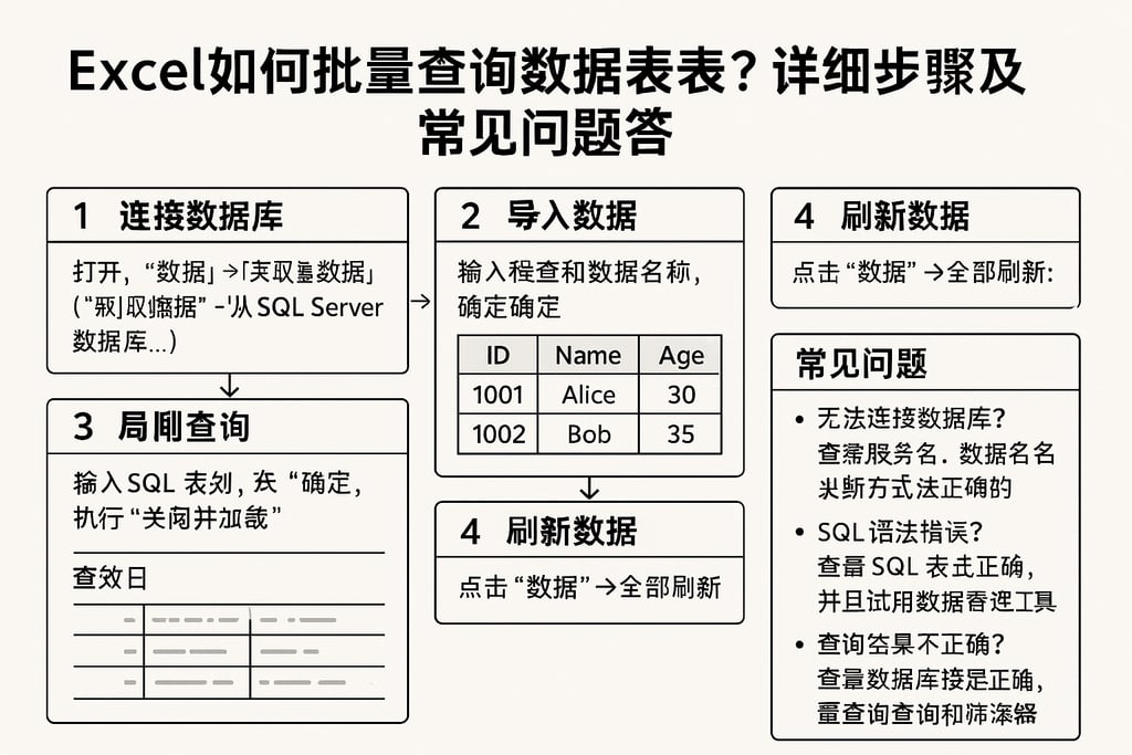 excel如何批量查询数据库表？详细步骤及常见问题解答