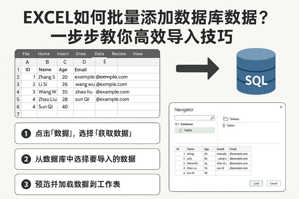 excel如何批量添加数据库数据？一步步教你高效导入技巧