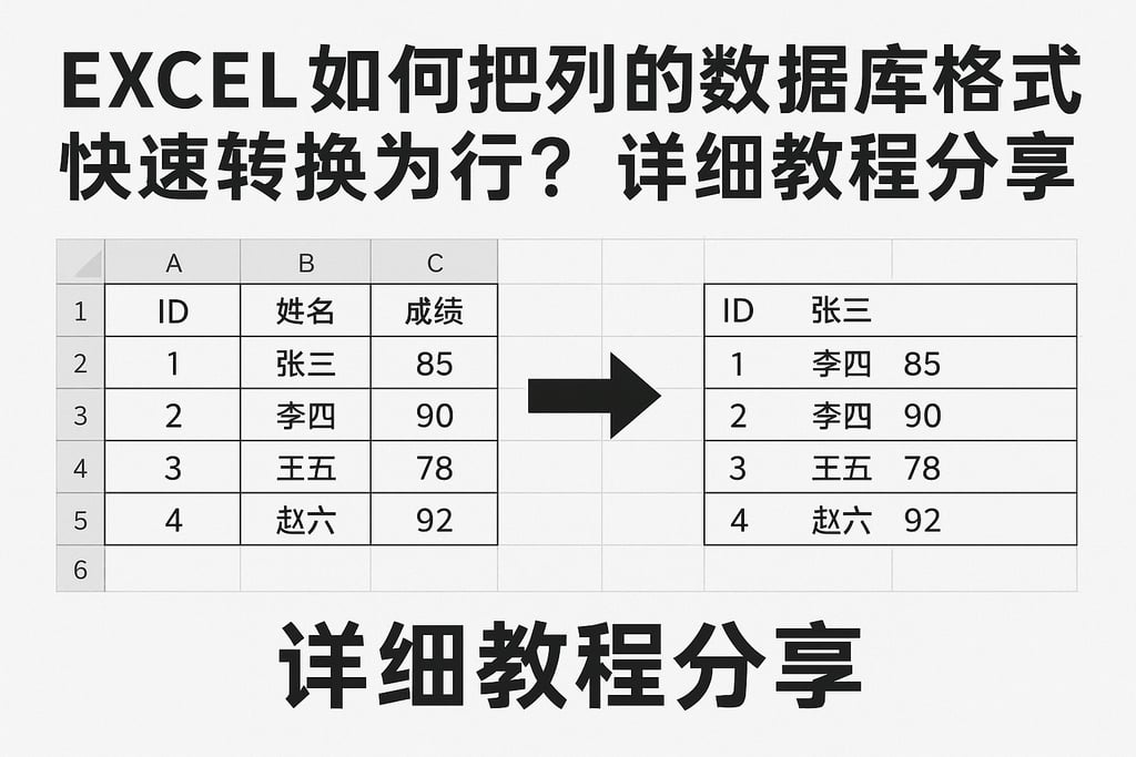 excel如何把列的数据库格式快速转换为行？详细教程分享