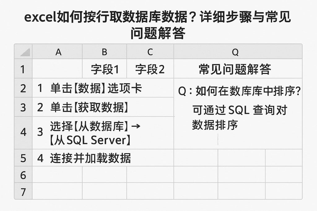 excel如何按行取数据库数据？详细步骤与常见问题解答