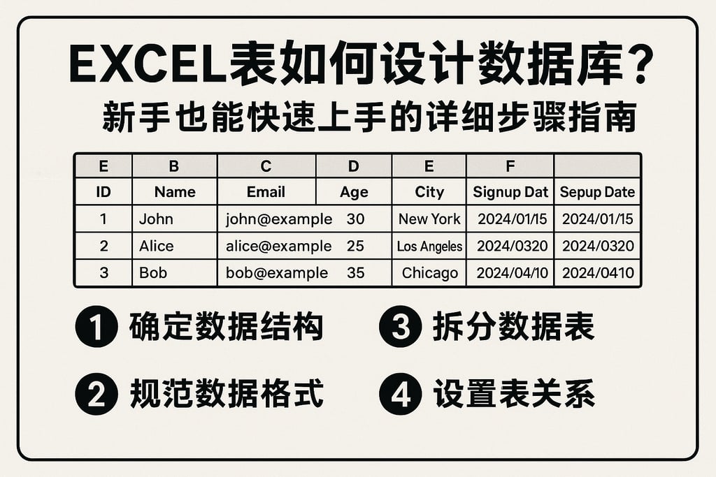 excel表如何设计数据库？新手也能快速上手的详细步骤指南