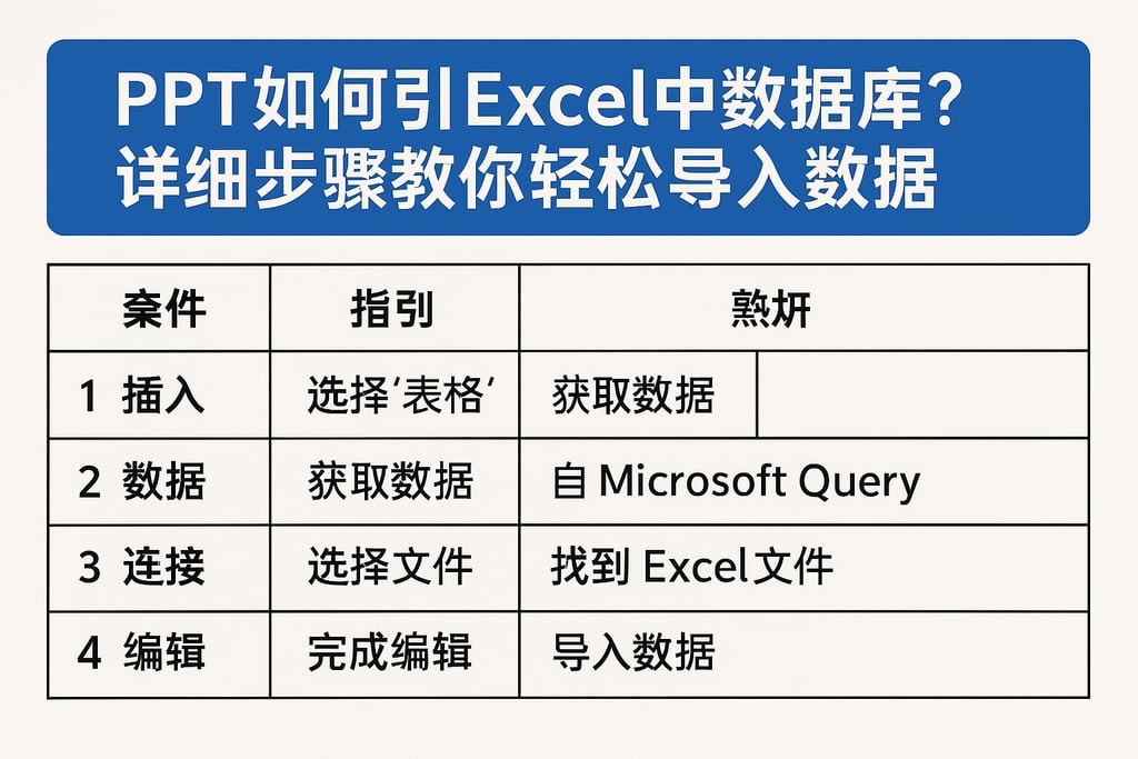 ppt如何引excel中数据库？详细步骤教你轻松导入数据