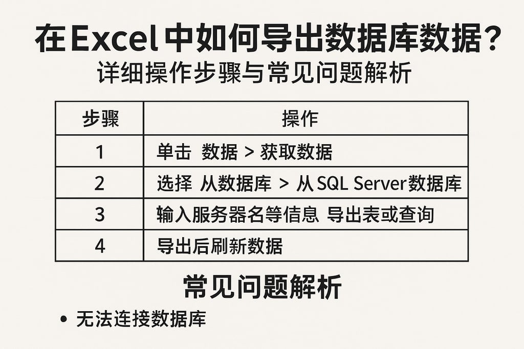在excel中如何导出数据库数据？详细操作步骤与常见问题解析