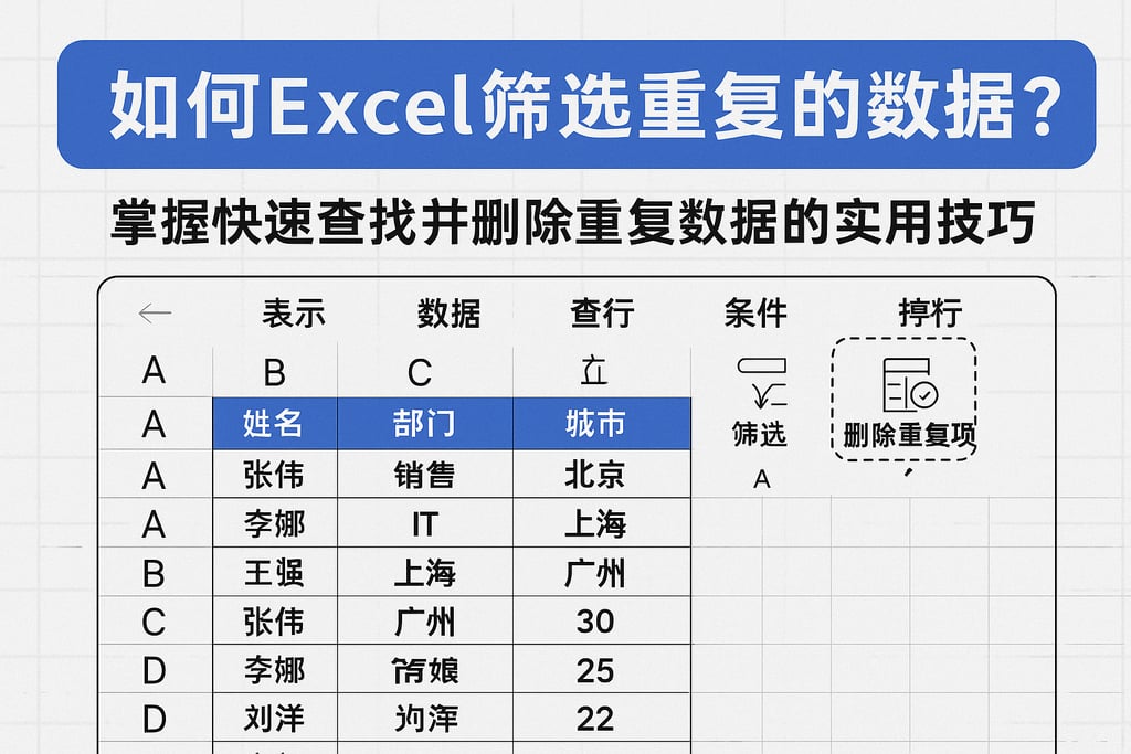 如何excel筛选重复的数据库？掌握快速查找并删除重复数据的实用技巧